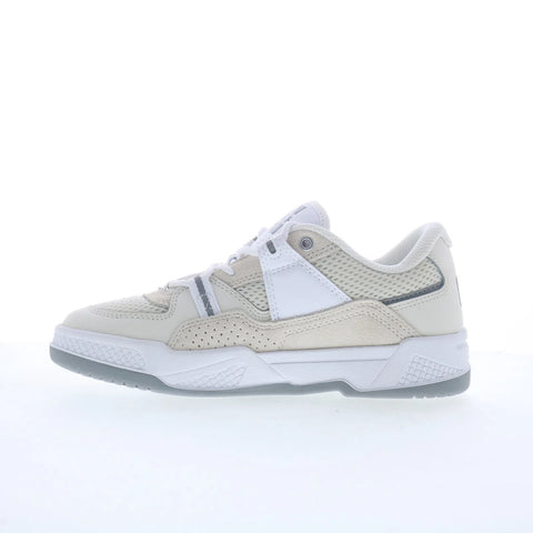 DC Construct ADYS100822-OWH Mens Beige Leather Skate Inspired Sneakers Shoes