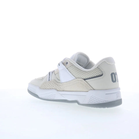 DC Construct ADYS100822-OWH Mens Beige Leather Skate Inspired Sneakers Shoes