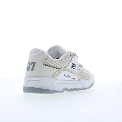 DC Construct ADYS100822-OWH Mens Beige Leather Skate Inspired Sneakers Shoes
