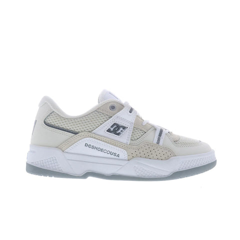 DC Construct ADYS100822-OWH Mens Beige Leather Skate Inspired Sneakers Shoes