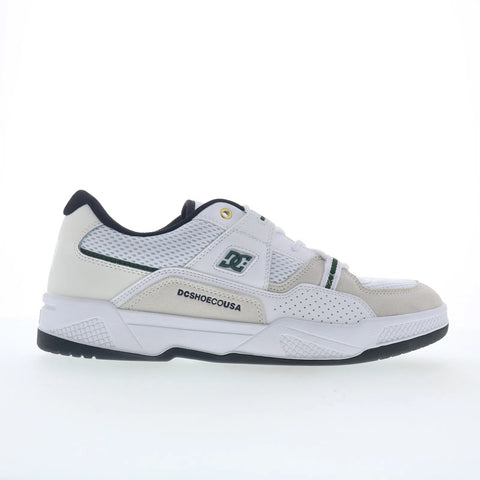 DC Construct ADYS100822-WBN Mens White Leather Skate Inspired Sneakers Shoes