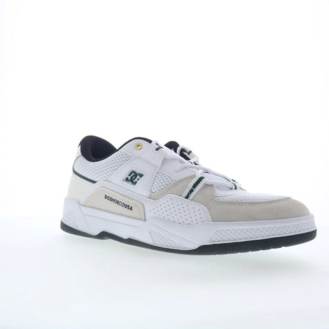 DC Construct ADYS100822-WBN Mens White Leather Skate Inspired Sneakers Shoes