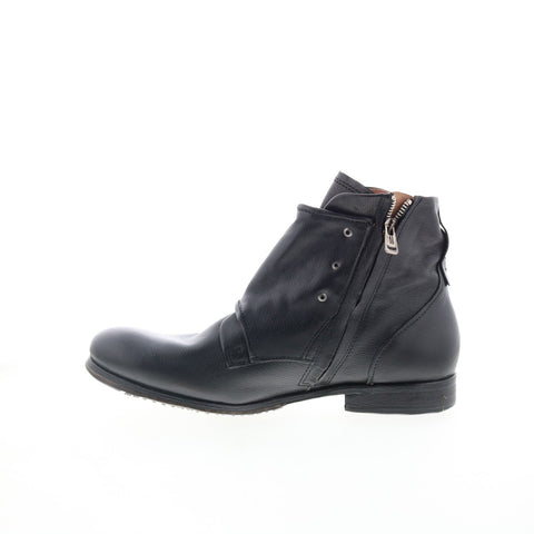 A.S. 98 Copper Mens Black Leather Zipper Casual Dress Boots