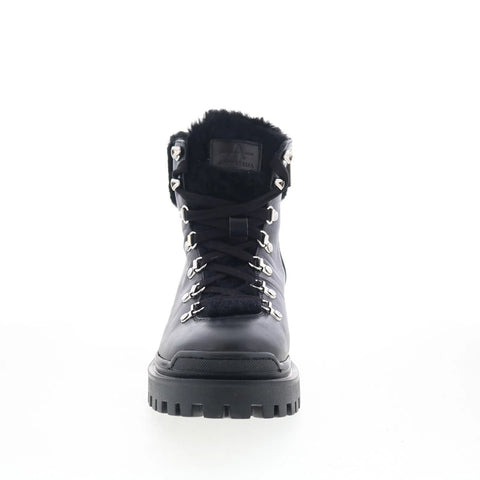 Aquatalia Coralie TW5CRLA24 Womens Black Leather Lace Up Ankle & Booties Boots