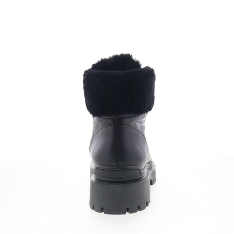 Aquatalia Coralie TW5CRLA24 Womens Black Leather Lace Up Ankle & Booties Boots