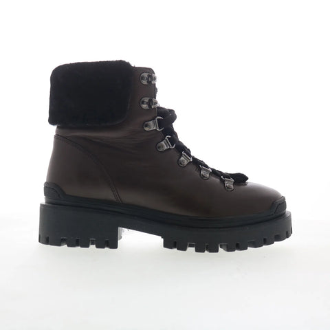 Aquatalia Coralie TW5CRLC17 Womens Brown Leather Lace Up Ankle & Booties Boots