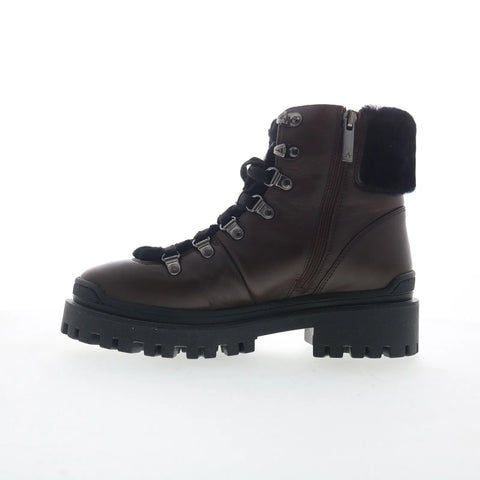 Aquatalia Coralie TW5CRLC17 Womens Brown Leather Lace Up Ankle & Booties Boots