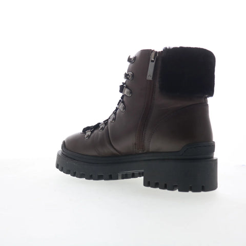 Aquatalia Coralie TW5CRLC17 Womens Brown Leather Lace Up Ankle & Booties Boots