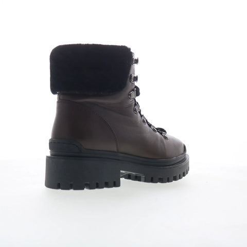 Aquatalia Coralie TW5CRLC17 Womens Brown Leather Lace Up Ankle & Booties Boots