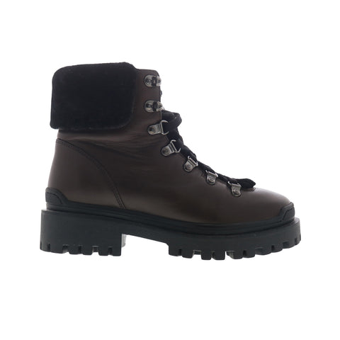Aquatalia Coralie TW5CRLC17 Womens Brown Leather Lace Up Ankle & Booties Boots