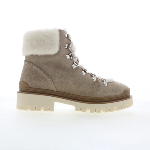Aquatalia Coralie TW5CRLO1 Womens Gray Suede Lace Up Ankle & Booties Boots