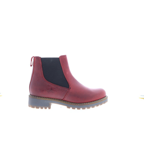 Bos. & Co. Corra Womens Red Leather Zipper Casual Dress Boots