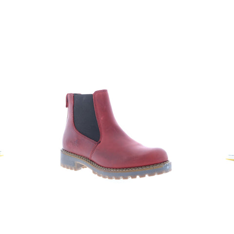 Bos. & Co. Corra Womens Red Leather Zipper Casual Dress Boots