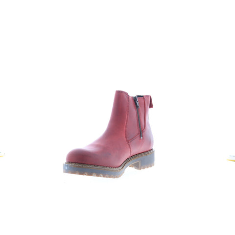 Bos. & Co. Corra Womens Red Leather Zipper Casual Dress Boots