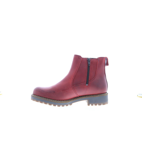 Bos. & Co. Corra Womens Red Leather Zipper Casual Dress Boots