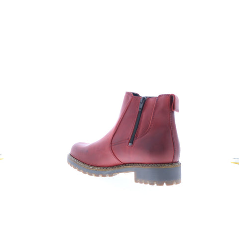 Bos. & Co. Corra Womens Red Leather Zipper Casual Dress Boots