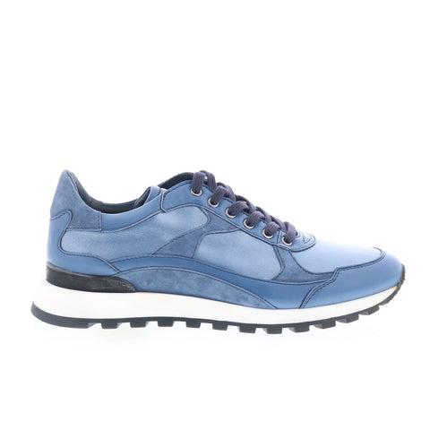 Zelli Italia Corsa Blue Suede Sneaker Mens Blue Lifestyle Sneakers Shoes