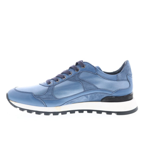 Zelli Italia Corsa Blue Suede Sneaker Mens Blue Lifestyle Sneakers Shoes
