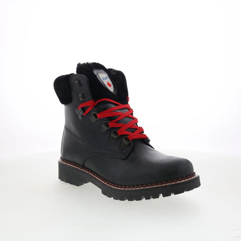 Pajar Cortina 48916 Womens Black Leather Lace Up Ankle & Booties Boots