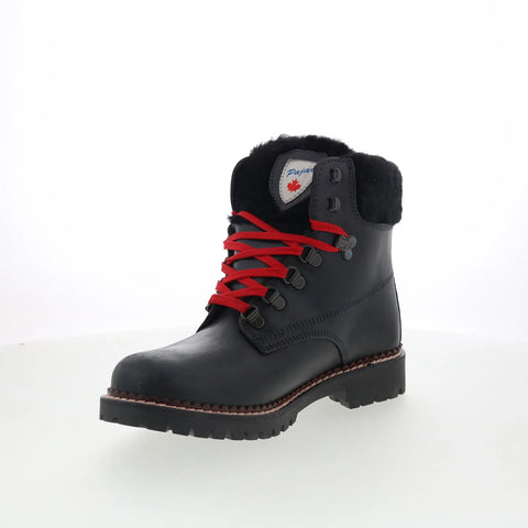 Pajar Cortina 48916 Womens Black Leather Lace Up Ankle & Booties Boots