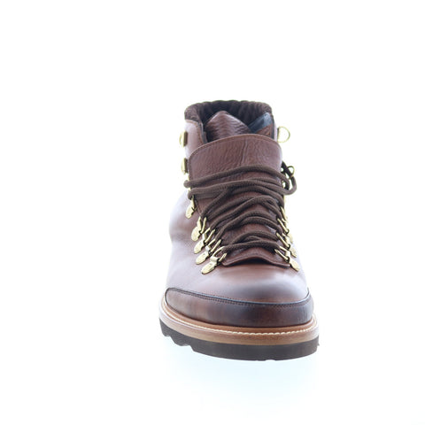 Di Bianco Cortina Calf Mens Brown Leather Lace Up Casual Dress Boots