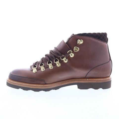 Di Bianco Cortina Calf Mens Brown Leather Lace Up Casual Dress Boots
