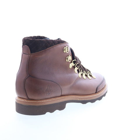 Di Bianco Cortina Calf Mens Brown Leather Lace Up Casual Dress Boots