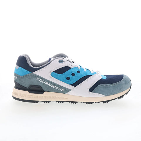 Saucony Courageous S70796-1 Mens Blue Suede Lace Up Lifestyle Sneakers Shoes