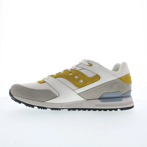 Saucony Courageous S70847-3 Mens White Suede Lace Up Lifestyle Sneakers Shoes