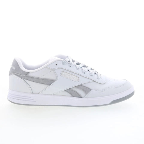 Reebok Court Advance Mens Gray Leather Lace Up Lifestyle Sneakers Shoes