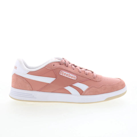 Reebok Court Advance Womens Pink Leather Lace Up Lifestyle Sneakers Shoes