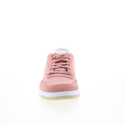 Reebok Court Advance Womens Pink Leather Lace Up Lifestyle Sneakers Shoes