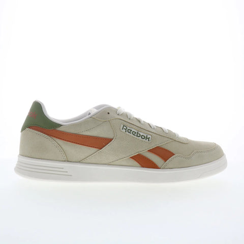 Reebok Court Advance Mens Beige Suede Lace Up Lifestyle Sneakers Shoes
