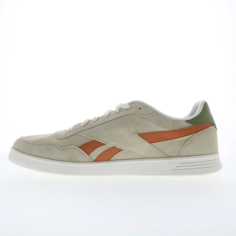 Reebok Court Advance Mens Beige Suede Lace Up Lifestyle Sneakers Shoes