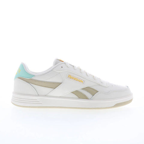 Reebok Court Advance Womens White Leather Lace Up Lifestyle Sneakers Shoes