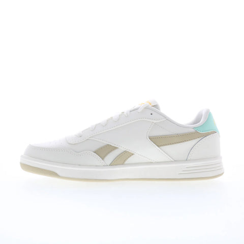 Reebok Court Advance Womens White Leather Lace Up Lifestyle Sneakers Shoes