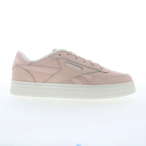 Reebok Court Advance Bold Womens Pink Leather Lifestyle Sneakers Shoes