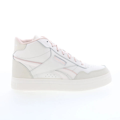 Reebok Court Advance Bold High Womens Beige Leather Lifestyle Sneakers Shoes
