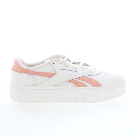 Reebok Court Advance Surge Womens Beige Leather Lifestyle Sneakers Shoes