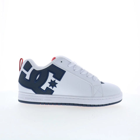 DC Court Graffik DC01661111-WHNYRD Mens White Skate Inspired Sneakers Shoes