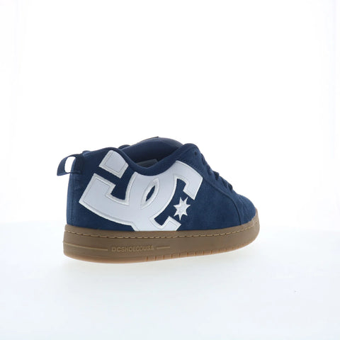 DC Court Graffik SE Mens Blue Suede Skate Inspired Sneakers Shoes