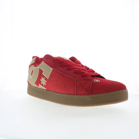 DC Court Graffik SE Mens Red Suede Skate Inspired Sneakers Shoes