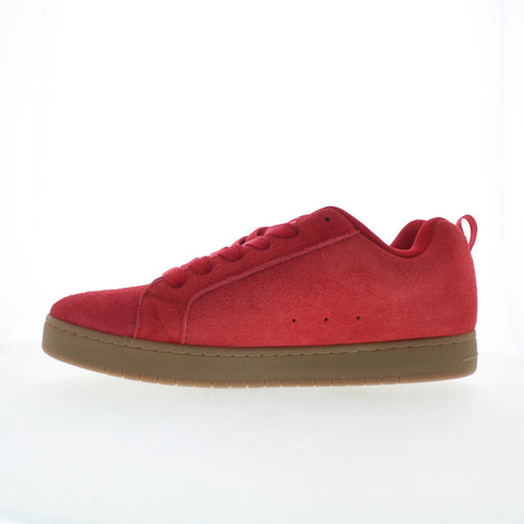 DC Court Graffik SE Mens Red Suede Skate Inspired Sneakers Shoes