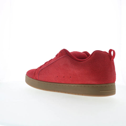DC Court Graffik SE Mens Red Suede Skate Inspired Sneakers Shoes