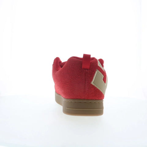 DC Court Graffik SE Mens Red Suede Skate Inspired Sneakers Shoes
