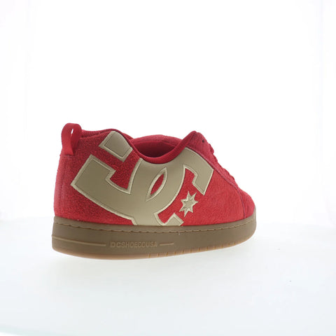 DC Court Graffik SE Mens Red Suede Skate Inspired Sneakers Shoes