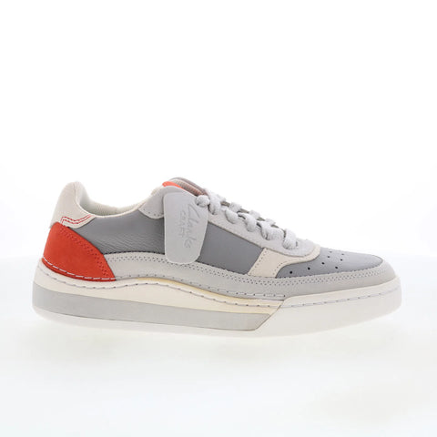 Clarks Craft Court Lace 26170937 Mens Gray Leather Lifestyle Sneakers Shoes