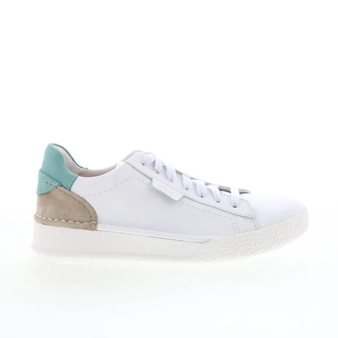 Clarks Craft Cup Lace 26164240 Womens White Leather Lifestyle Sneakers Shoes