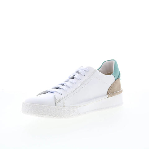 Clarks Craft Cup Lace 26164240 Womens White Leather Lifestyle Sneakers Shoes