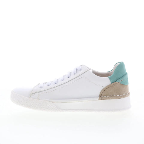 Clarks Craft Cup Lace 26164240 Womens White Leather Lifestyle Sneakers Shoes